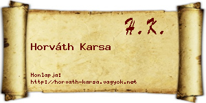 Horváth Karsa névjegykártya