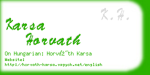 karsa horvath business card
